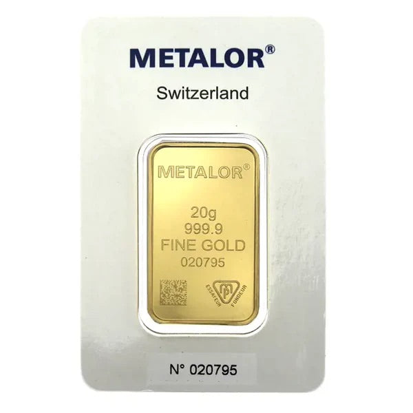 METALOR STAMPED 20G GOLD BAR