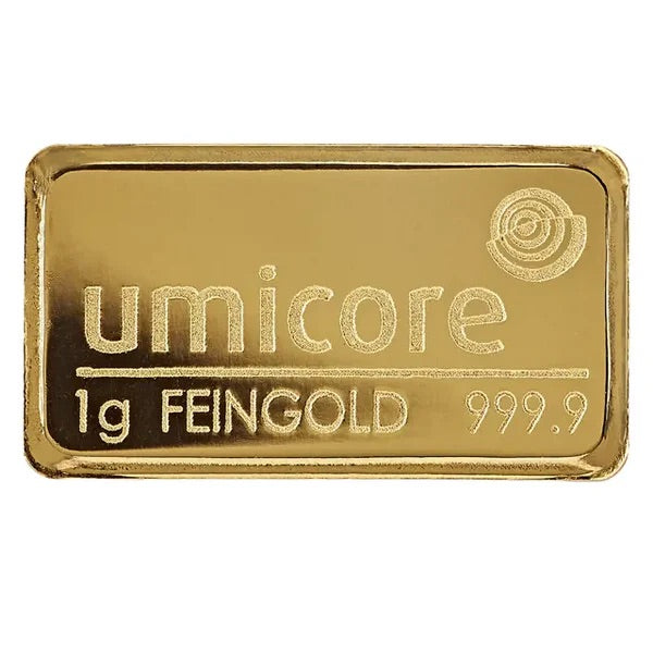 UMICORE 1G STAMPED GOLD BAR
