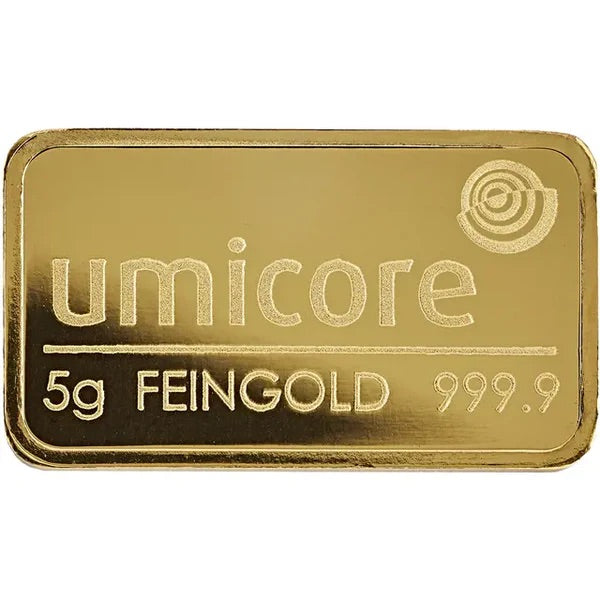 UMICORE 5G STAMPED GOLD BAR