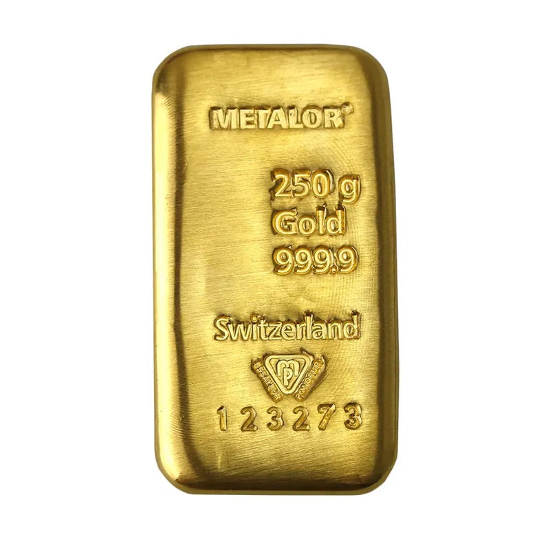 METALOR 250G GOLD CAST BAR