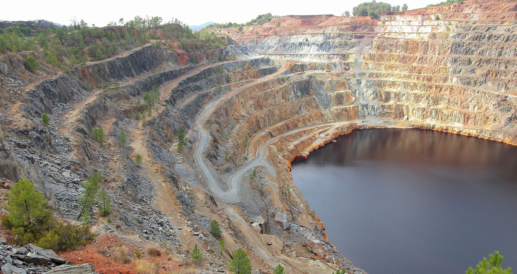 Overhead View of a Gold Mining Quarry